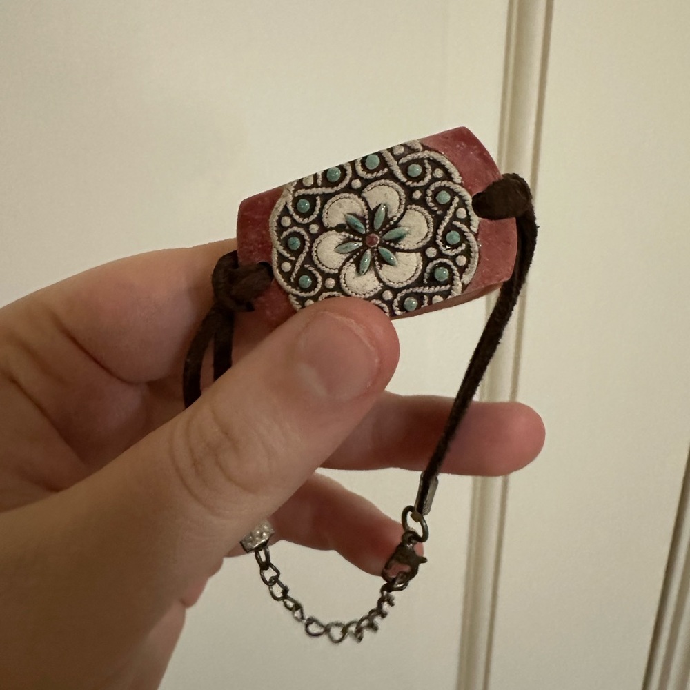 Antique Red and Brown Intricate Pattern Bracelet